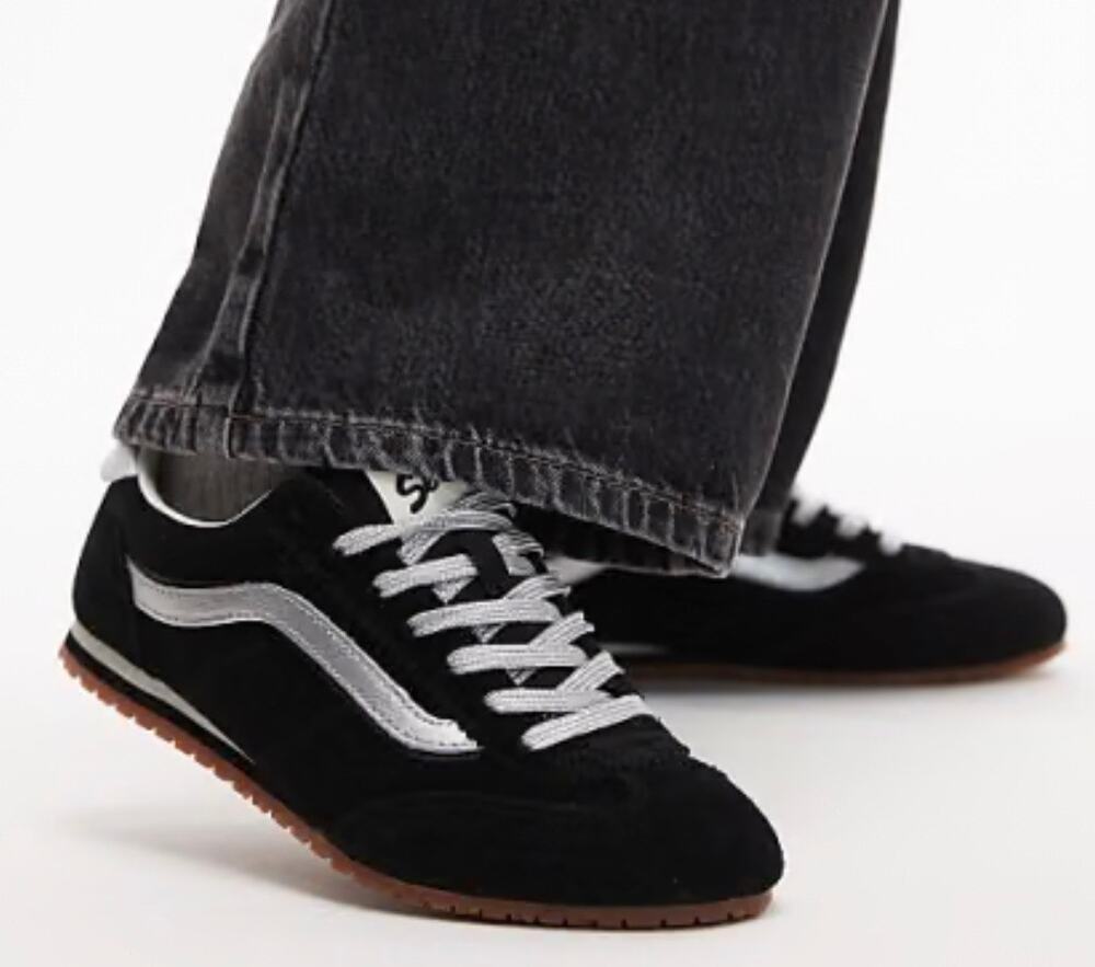 Vans Low Super Pro Black Silver Unisex Suede Sneaker Women 6 Men Boys 4.5 NEW
